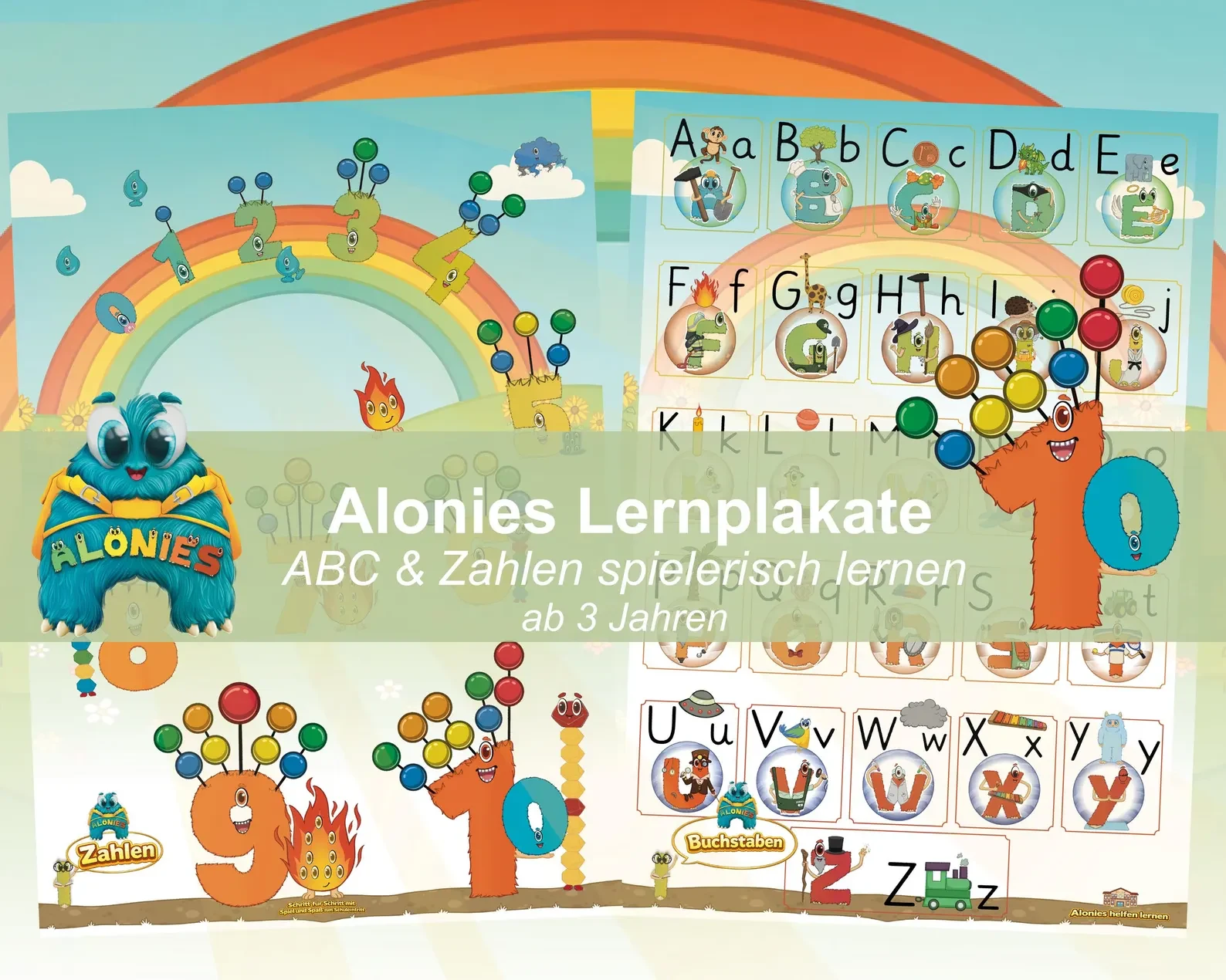 Alphabet und Zahlen Plakat
