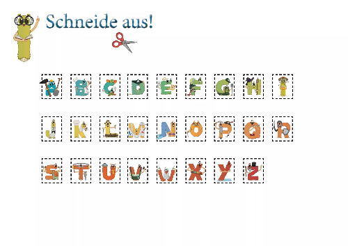 Alonies Freebees Heft:Buchstaben kleben