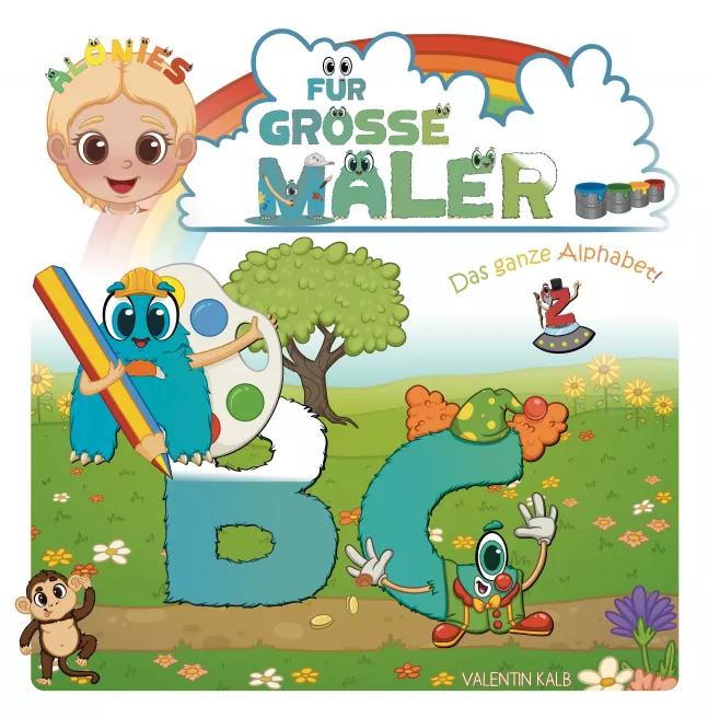 Malbuch für Kinder ab 3 Jahren mit liebevollen Ausmalbildern rund um Berufe, Buchstaben und Fantasiefiguren. Fördert Feinmotorik, Kreativität und erstes visuelles Erfassen – ideal für Vorschule, Kita oder Zuhause.