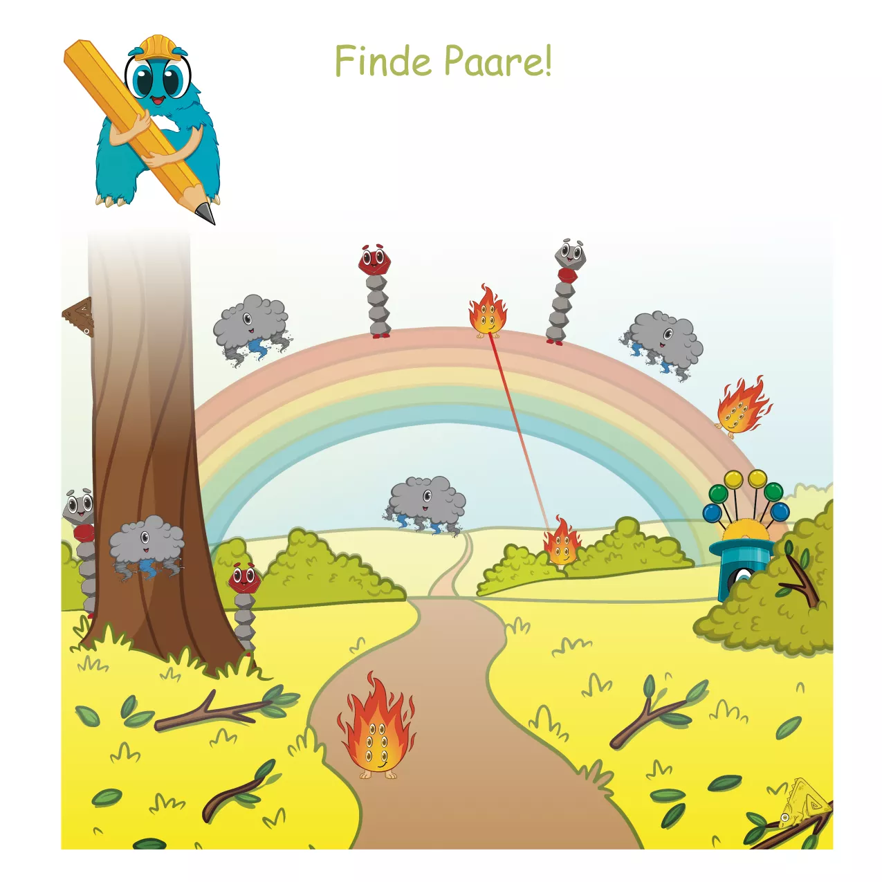 Wimmelbild aus Finns erstem Abenteuer: Fahrräder finden in einer liebevoll gestalteten Umgebung. Spielerisch Elementis entdecken, visuelle Details erfassen und Konzentration stärken. Fördert Wahrnehmung, Orientierung und erstes Suchverhalten ab 4 Jahren. Wimmelbild aus Finns erstem Abenteuer: Fahrräder finden in einer liebevoll gestalteten Umgebung. Spielerisch Elementis entdecken, visuelle Details erfassen und Konzentration stärken. Fördert Wahrnehmung, Orientierung und erstes Suchverhalten ab 4 Jahren.