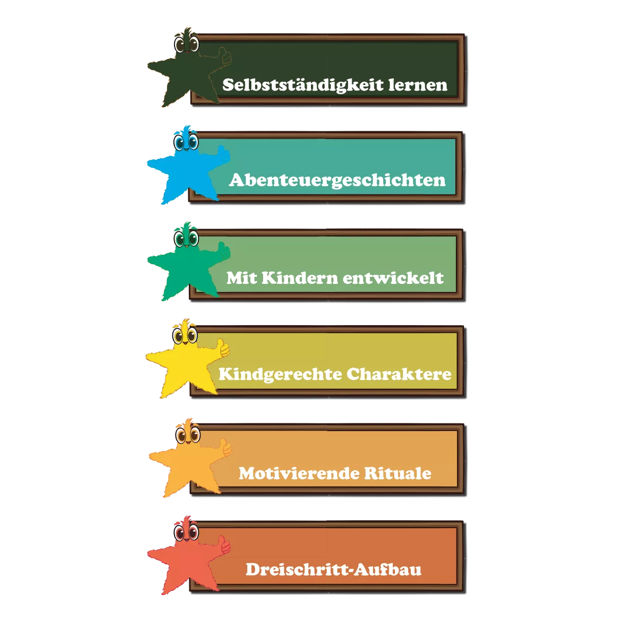 Alonies Vorschulheft mit Dreischritt-Aufbau: Kinder finden Sterne, lösen Aufgaben und fahren Spuren nach. Spielerisches Lernabenteuer mit Zahlen und Buchstaben, Charakteren mit Gesichtern und Geschichten – ideal zur Vorbereitung auf den Schulstart im Kindergartenalter.