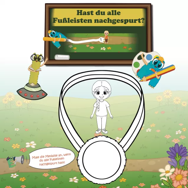 Fußspuren leiten durch die Seiten – Kinder sehen, wo sie sind, was noch kommt und erleben sichtbaren Lernfortschritt.