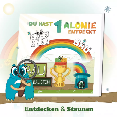 Du hast einen Aloni entdeckt! Versteckte Elemente fördern Aufmerksamkeit, Neugier und Lernfreude. Spielerisches Entdecken und Staunen mit den Alonies.