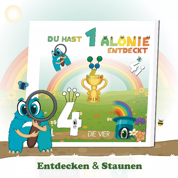 Typische Aufgaben im Alonies-Heft: Eingreifen, entdecken, nachspuren Ayudi zeigt mit gutem Beispiel, wie die Hauptaufgabe gelöst wird – diesmal sollen passende Mengen eingekreist werden. Der Stern ist hier noch nicht zu sehen, aber ein Hut mit drei Augen verrät: Zwei Alonies verstecken sich noch auf den folgenden Seiten. Unten führt die Fußleiste zum Nachspuren – ein Ritual zur Förderung von Feinmotorik, Struktur und Selbstständigkeit. Ideal für Vorschule, Kindergarten und Förderunterricht.