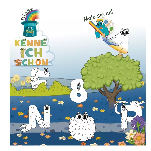 Kreativität – Alonies anmalen („Diese Alonies kenne ich schon“) 
Kreativseite im Einschulungsbuch: Alonies anmalen, eigene Schultüte gestalten und Lieblingsschuhe malen – fördert Kreativität und Selbstständigkeit.
