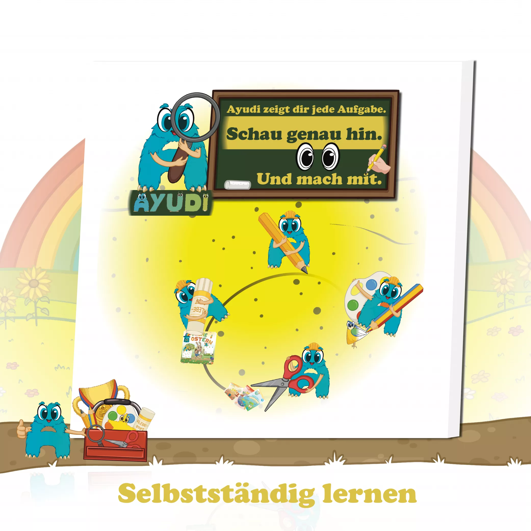 Selbstständig lernen

Mit dem Alonies-Lernbuch lernen Kinder eigenständig zu denken, zu vergleichen und zu entdecken. Klare visuelle Anleitungen, Ayudis Unterstützung und motivierende Sternenrituale fördern Ausdauer, Konzentration und Selbstvertrauen – ganz ohne Druck.