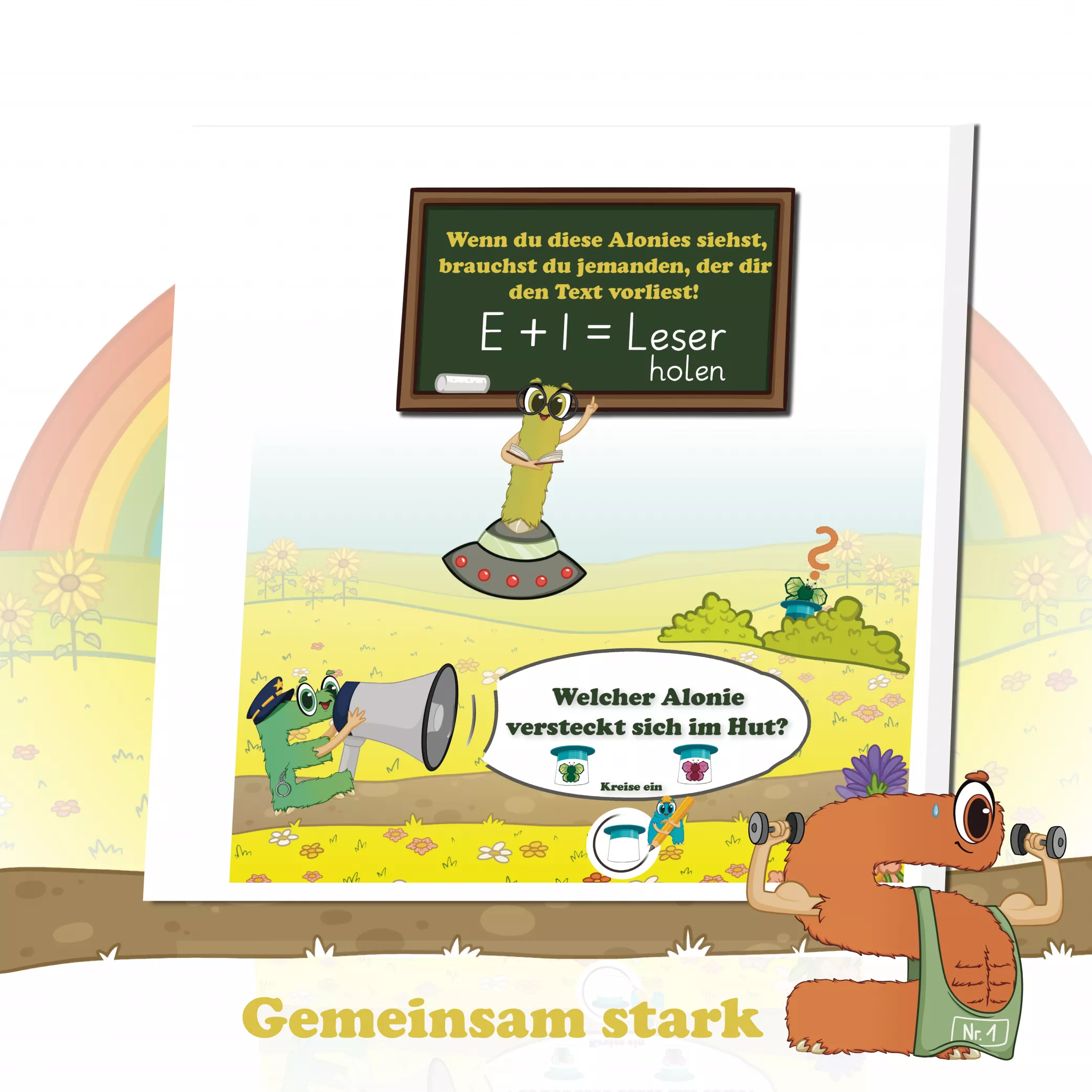 Gemeinsam stark
In Finns erstem Abenteuer werden Kinder gemeinsam mit den Alonies stark. Sie entdecken Zahlen, Mengen und Symbole in kooperativen Spielsituationen. Das stärkt Teamgeist, Empathie und die Freude am gemeinsamen Lernen im Kindergartenalltag.