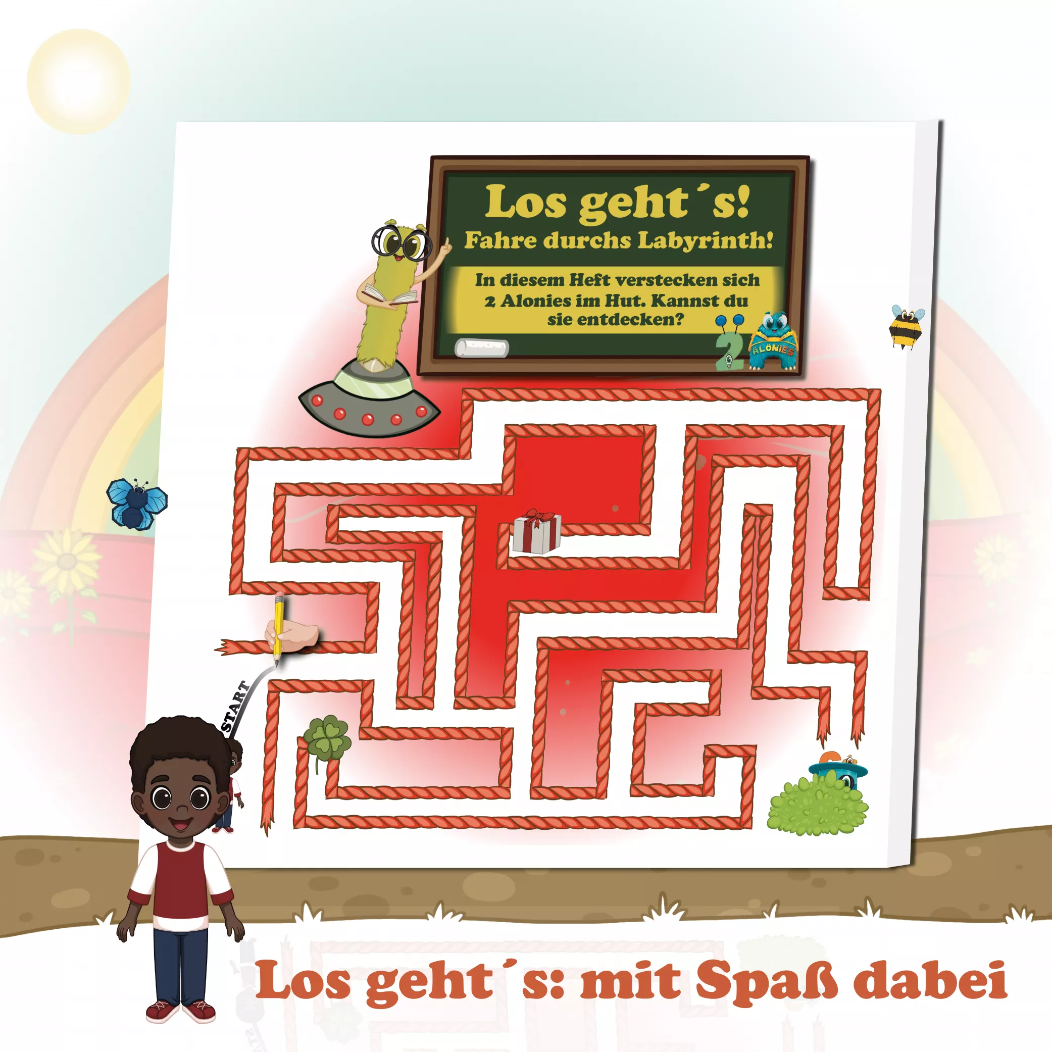 Los geht’s – Durch das Labyrinth mit Leo

Das Labyrinth mit Leo verbindet Spaß und Lernen: Kinder fahren mit dem Stift durch verschlungene Wege, trainieren ihre Konzentration, Raumorientierung und Ausdauer. Durch die klare visuelle Anleitung lernen sie, dranzubleiben und Herausforderungen selbstständig zu meistern – mit Leo als mutigem Begleiter.