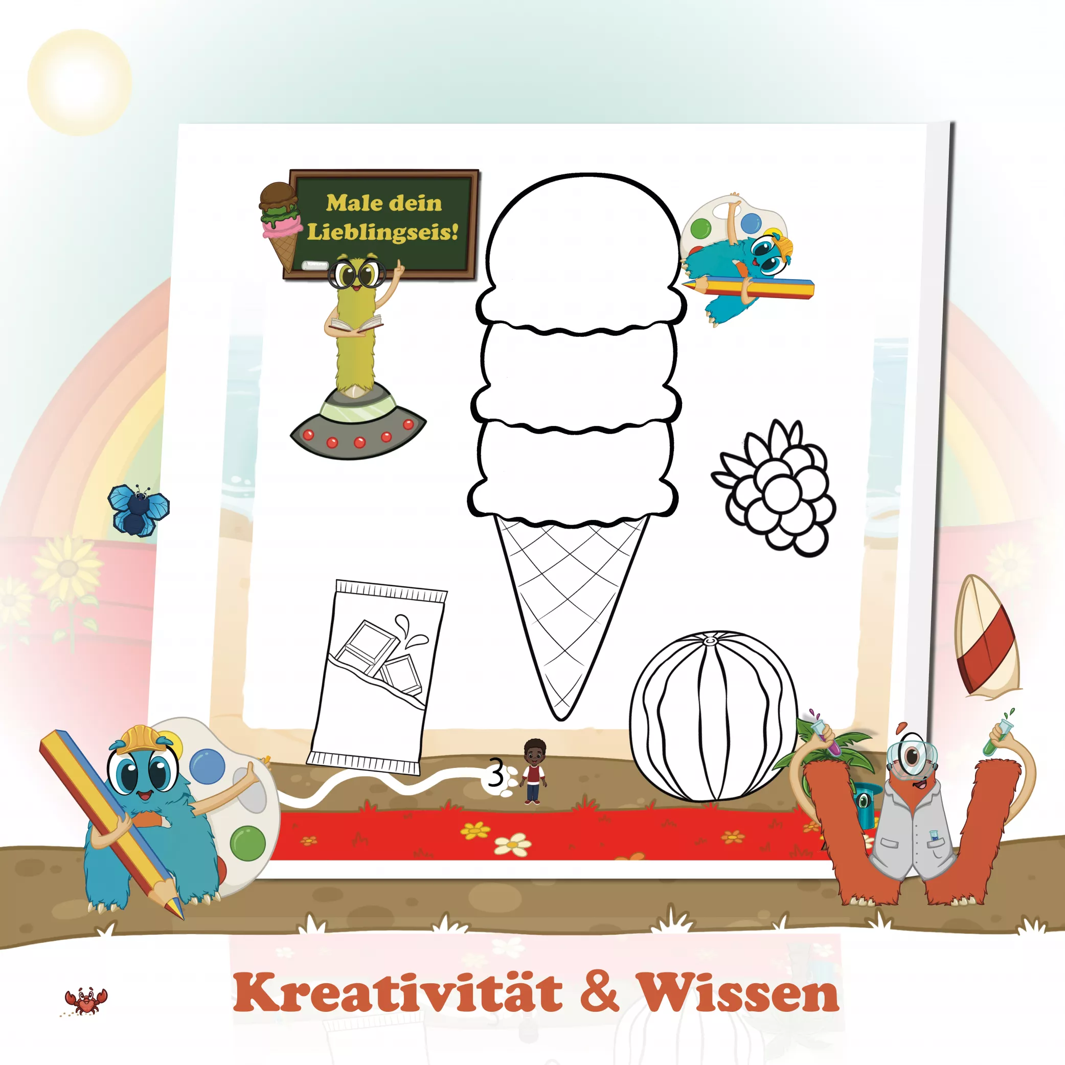 Kreativität und Wissen
Kinder entdecken Zahlen bis 9, vergleichen Mengen und lösen kleine Rätsel rund um den Sommer. Durch spielerische Aufgaben verbinden sich Wissen, Beobachtung und Kreativität. Ein liebevoller Zugang zu mathematischen Grundfertigkeiten im Vorschulalter.