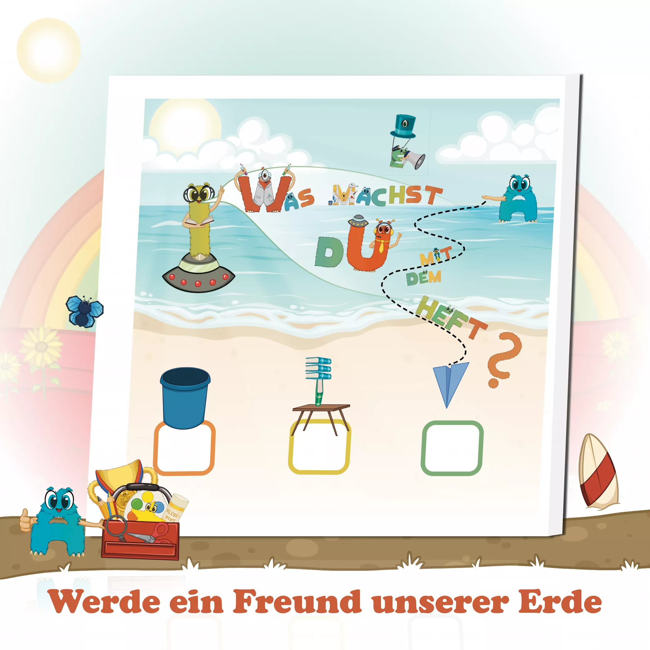 Werde ein Freund unserer Erde
Leo entdeckt den Sommer in der Natur – am Strand, auf der Wiese und im Garten. Kinder lernen spielerisch, Tiere und Pflanzen zu achten, Müll zu vermeiden und Verantwortung zu übernehmen. Fördert Umweltbewusstsein und Achtsamkeit schon im Kindergartenalter.