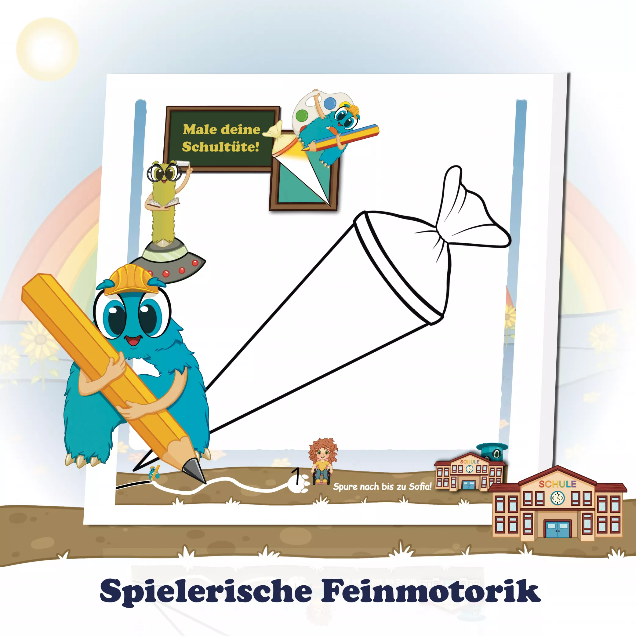 Spielerische Feinmotorik

Die Verlaufsspur in Sofias Einschulungsabenteuer ist die kleinste und anspruchsvollste der gesamten Alonies-Reihe. Sie fordert Genauigkeit, Geduld und Konzentration – Eigenschaften, die für den Schulstart essenziell sind. So wird die Feinmotorik spielerisch geschult, während Kinder Hindernisse meistern und stolz auf ihren Fortschritt sind.