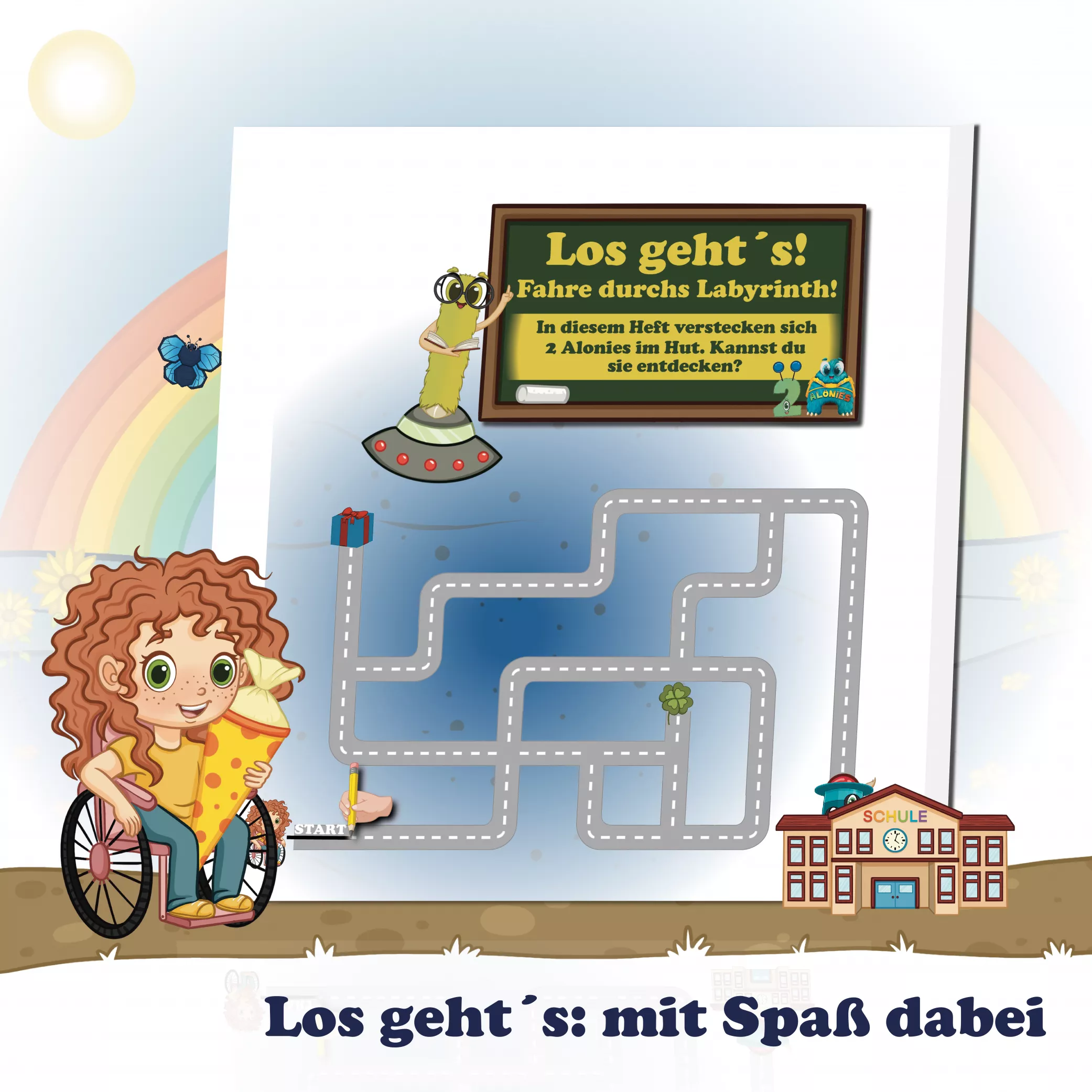 Los geht’s – mit Spaß dabei

Sofia fährt durch das Labyrinth, löst Rätsel und entdeckt kleine Überraschungen. Auf jeder Seite warten neue Herausforderungen, die Konzentration und Ausdauer fördern. Spielerisches Lernen wird hier zum Abenteuer, das Lust auf mehr macht – der perfekte Einstieg ins erste Schuljahr!