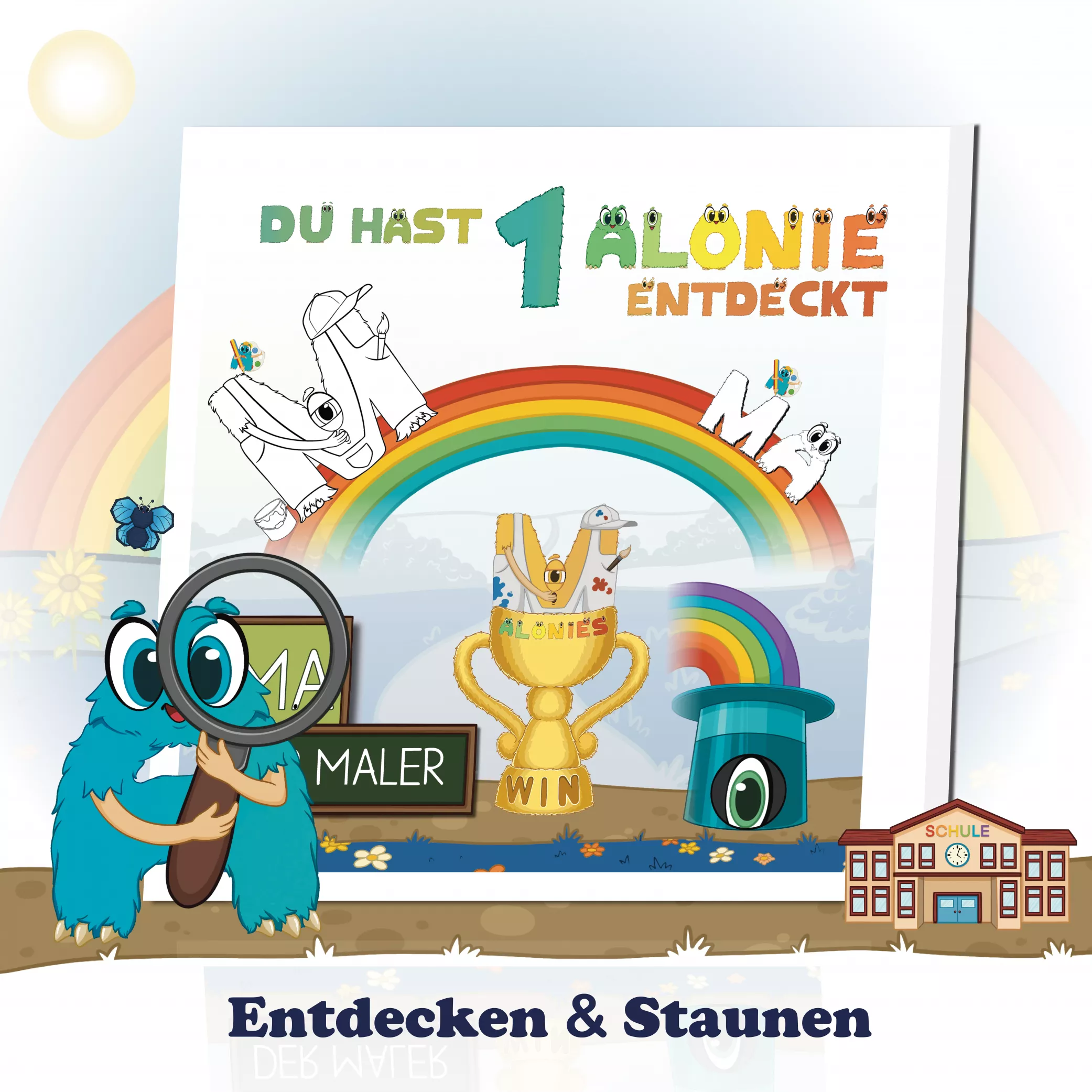 Entdecken und staunen

Wenn Kinder einen Aloni entdecken, wird Lernen zum Erlebnis. Sie lieben es, die Alonies im Buch zu finden und freuen sich über jede neue Entdeckung. Diese kleinen Erfolgsmomente fördern Aufmerksamkeit, Konzentration und Begeisterung – und machen jedes Kapitel zu einem Abenteuer voller Staunen. 